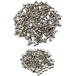 100 Sets Double Caps Studs Rivets pour Sacs Chaussures Cuir 6x8mm Argent