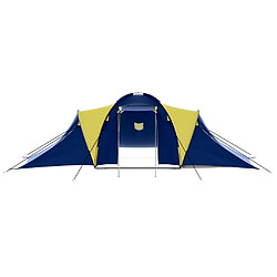 vidaXL Tente de camping tissu 9 personnes bleu et jaune