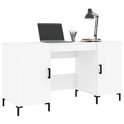 Avis Maison Chic Bureau,Table de travail,bureau de travail pour chambre blanc 140x50x75 cm bois d'ingénierie -GKD55741