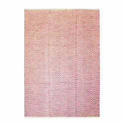 Paris Prix Tapis Tissé Rayé Fait Main Aperitif Rose 120 x 170 cm