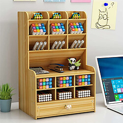 Universal Tableau en bois multifonctionnel organisateur de bureau rack box crayon box bijoux rack maquillage papeterie bureau rack box benne