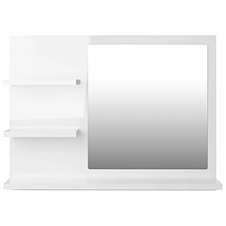 Acheter Maison Chic Miroir moderne de salle de bain,Décoration Miroir mural Bain Blanc brillant 60x10,5x45 cm Aggloméré -MN33952