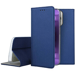 Htdmobiles Housse pour Apple iPhone 15 Pro Max - etui coque pochette portefeuille + film ecran - BLEU MAGNET