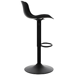 Decoshop26 Tabouret de bar x1 hauteur réglable et siège pivotant avec siège en plastique noir métal noir 10_0004530 pas cher