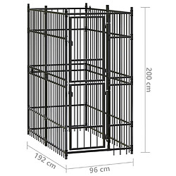 vidaXL Chenil d'extérieur pour chiens Acier 1,84 m² pas cher