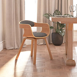 Maison Chic Chaises à manger,Chaise pour cuisine Gris clair Bois courbé et tissu -MN27077