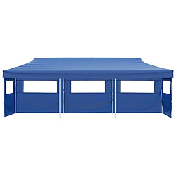 vidaXL Tente de réception pliable avec 5 parois 3x9 m Bleu