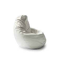 Autrement Talamo Italia Pouf Sacco, 100% Made in Italy, Pouf en éco-cuir, 70x70h110 cm, Couleur Blanc