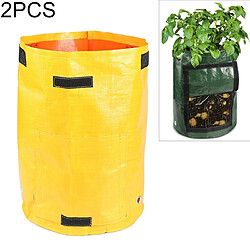 Wewoo 2 PCS Plantation De Pommes De Terre Sacs PE De Légumes Cultiver Des Fournitures De Jardin À La FermeTaille 23cm x 28cm Jaune