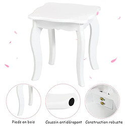 Avis Helloshop26 Ensemble coiffeuse et chaise avec miroir pliable pour enfants table et tabouret de maquillage de style princesse 70 cm x 34 cm x 95,5 cm blanc et rose 20_0008438