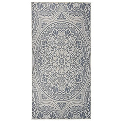 vidaXL Tapis à tissage plat d'extérieur 100x200 cm Motif bleu