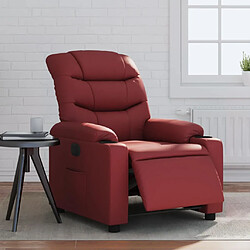 Maison Chic Fauteuil Relax pour salon, Fauteuil inclinable électrique Rouge bordeaux Similicuir -GKD43295