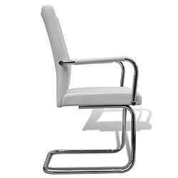 Acheter vidaXL Chaises à manger cantilever lot de 2 blanc similicuir