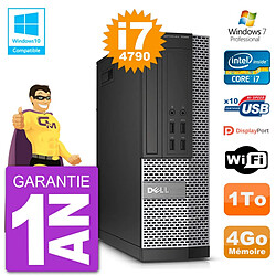 PC Dell 7020 SFF Intel i7-4790 RAM 4Go Disque 1To Graveur DVD Wifi W7 - Occasion