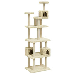 Arbre à chat avec griffoirs,niche pour chat en sisal Crème 188 cm -MN11051