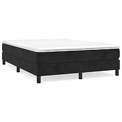 Maison Chic Lit Adulte - Lit simple Lit à sommier tapissier avec matelas moelleux - Meuble de Chambre - Noir 140x190 cm Velours -MN31316