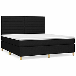 Maison Chic Lit Adulte - Lit simple Lit à sommier tapissier avec matelas moelleux - Meuble de Chambre - Noir 180x200 cm Tissu -MN72279