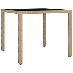 Avis vidaXL Ensemble de bistro 3 pcs avec coussins beige résine tressée