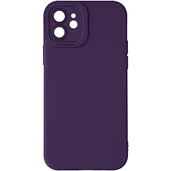 Avizar Coque pour iPhone 12 Silicone Mat Protection Caméra Violet Foncé