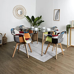 The Home Deco Factory Fauteuil scandinave Patchwork (Lot de 2) multicolore.