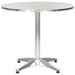 vidaXL Table de jardin Argenté 80x70 cm Aluminium