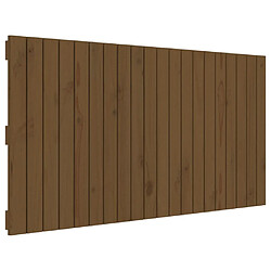 vidaXL Tête de lit murale Marron miel 127,5x3x60 cm Bois massif de pin