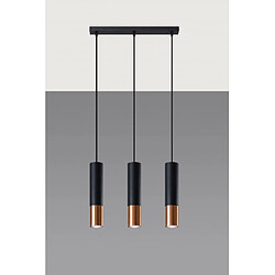 Luminaire Center Suspension Loopez Acier Cuivre,noir 3 ampoules 90cm