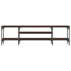 Avis vidaXL Meuble TV chêne marron 161x35x45 cm bois d'ingénierie et fer