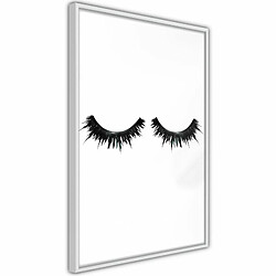 Paris Prix Affiche Murale Encadrée False Eyelashes 20 x 30 cm Blanc