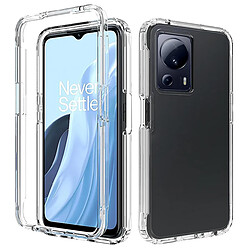 Htdmobiles Coque pour Xiaomi 13 Lite 5G - housse etui silicone gel fine 360 integrale (avant et arriere) + film ecran - TRANSPARENT