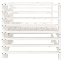 Maison Chic Lot de 2 Chaises de jardin,Fauteuil d'extérieur blanc bois massif de pin -MN98513 pas cher