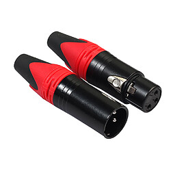 Avis 5 Paire Connecteur XLR de Soudure à 3 Broches Microphone Connecteur Audio Rouge