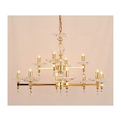 Lumière Chandelier sans abats jours Capri Or 12 ampoules 47cm