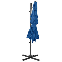 ComfortXL Parasol à 4 Niveaux Avec Mât En Aluminium Bleu Azuré 250x250 Cm pas cher