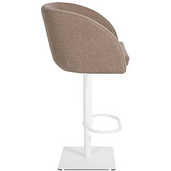 Acheter Decoshop26 Tabouret de bar chaise haute x1 avec revêtement en feutrine taupe base métal carrée blanc 10_0004879