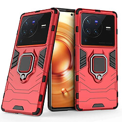 Htdmobiles Coque pour Vivo X80 Pro 5G - housse etui rigide anti choc + verre trempe - ROUGE