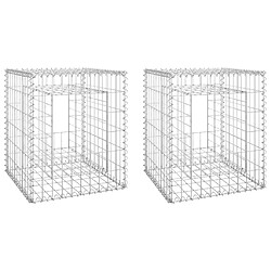 vidaXL Poteaux à panier de gabion 2 pcs 50x50x60 cm Fer