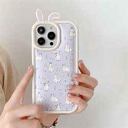 GUPBOO Étui pour iPhone13ProMax Plein écran fleur buisson lapin japonais et coréen étui pour téléphone portable fille douce