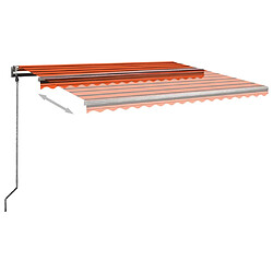 Maison Chic Auvent manuel rétractable,Store manuel de porte sur pied 450x300 cm Orange et marron -GKD29350 pas cher