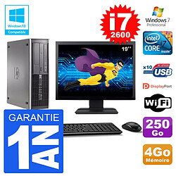 PC HP 6200 SFF Ecran 19" Intel i7-2600 RAM 4Go Disque 250Go Graveur DVD Wifi W7 - Occasion