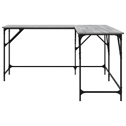 Avis Helloshop26 Bureau table poste de travail meuble d'ordinateur informatique étude sonoma 149 x 149 x 75 cm bois d'ingénierie gris 02_0023962