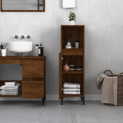 Avis Maison Chic Armoire de bain,Meuble de rangement de salle de bain,Meuble haut chêne marron 30x30x100 cm bois d'ingénierie -GKD903705