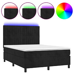 vidaXL Sommier à lattes de lit matelas et LED Noir 140x200 cm Velours