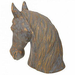 Figurine Décorative Alexandra House Living Gris Doré Polyrésine Cheval 15 x 31 x 31 cm pas cher