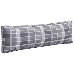 Acheter vidaXL Coussins de palette lot de 3 motif à carreaux gris tissu