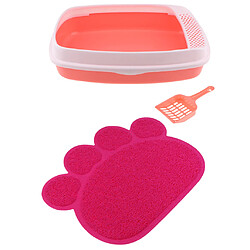 Litière à chat Bac à vaisselle Non Splash Toilette Rose Scoop + Matelas à litière