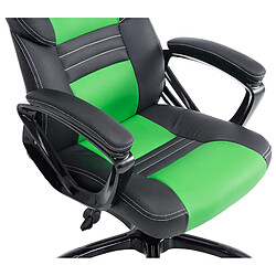 Decoshop26 Fauteuil de bureau gaming sur roulettes mécanisme d'inclinaison en PVC noir / vert et plastique 10_0002598 pas cher