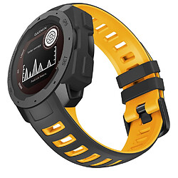 Bracelet en silicone Bracelet bicolore souple Noir/Jaune pour votre Garmin Instinct/Instinct Esports