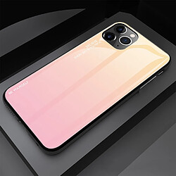 Wewoo Coque Rigide Pour iPhone 11 Pro Gradient Color Glass Case Rose