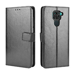 Etui en PU Cheval fou avec support noir pour Xiaomi Redmi Note 9/Redmi 10X 4G